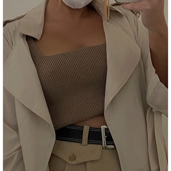 Les basics brown straight knit crop - Picture 6 of 7